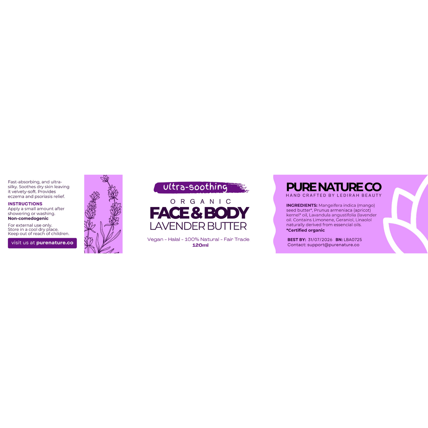 Organic Ultra-soothing Body & Face Cream - Lavender
